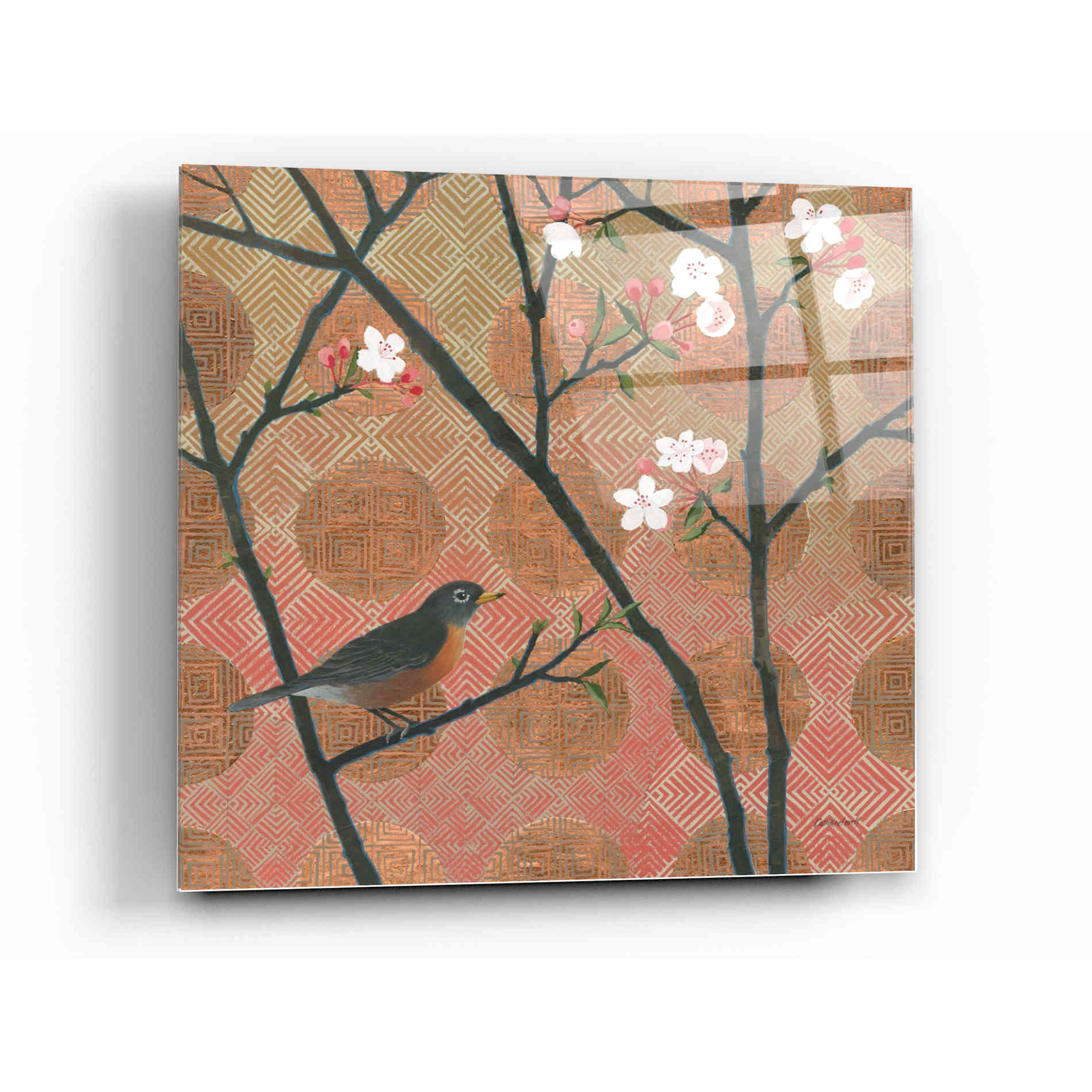 Epic Art 'Cherry Blossoms II' by Kathrine Lovell, Acrylic Glass Wall Art,12x12