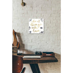 Epic Art 'Do All Things with Love BW' by Sara Zieve Miller, Acrylic Glass Wall Art,12x12