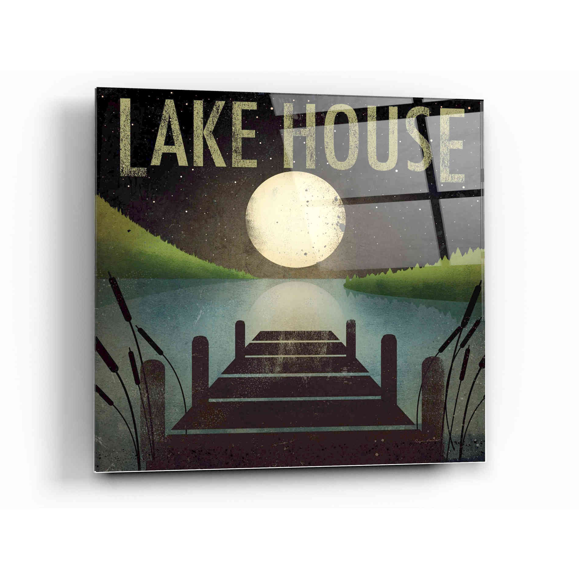 Epic Art 'Lake House' by Ryan Fowler, Acrylic Glass Wall Art,12x12