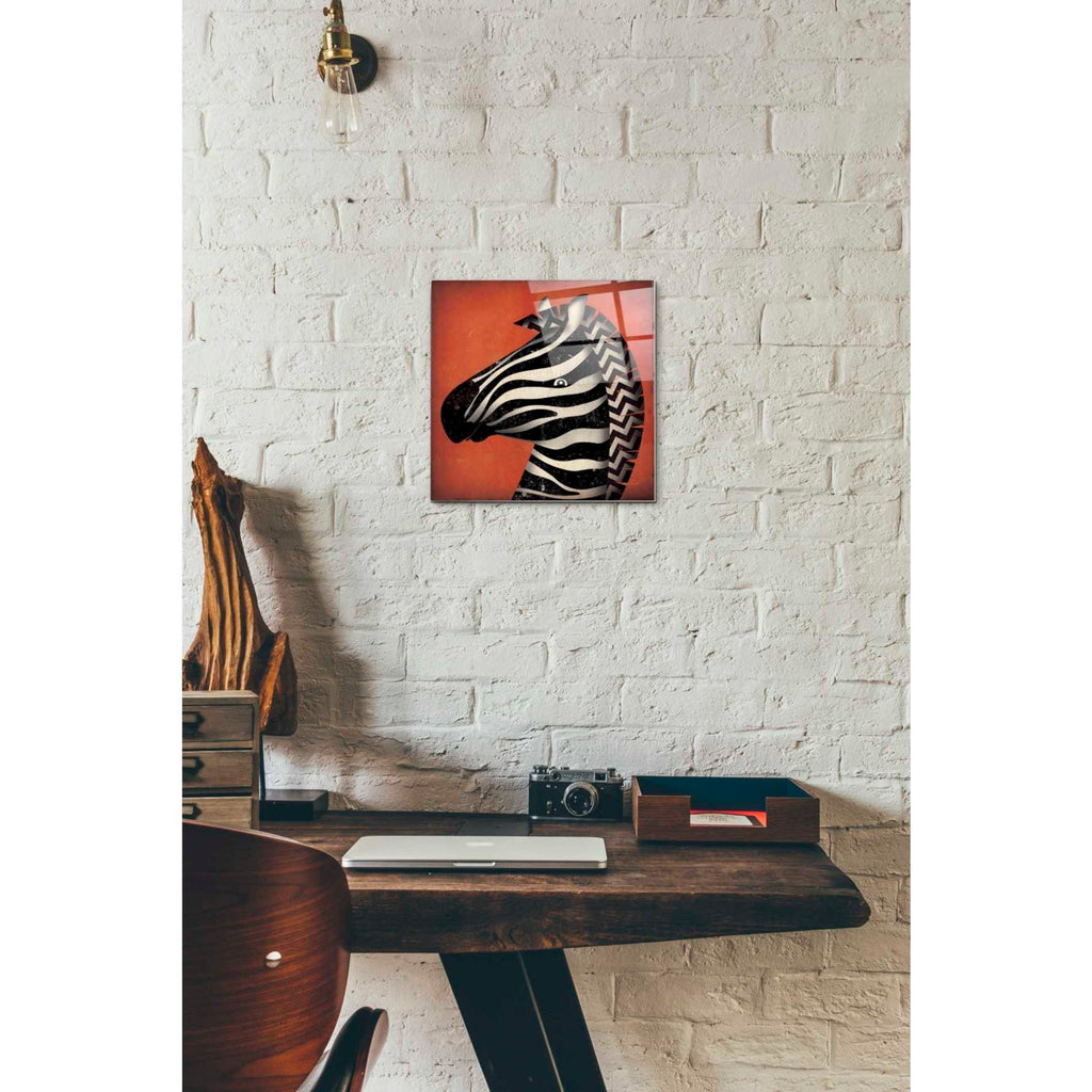 Epic Art 'Zebra Wow' by Ryan Fowler, Acrylic Glass Wall Art,12x12