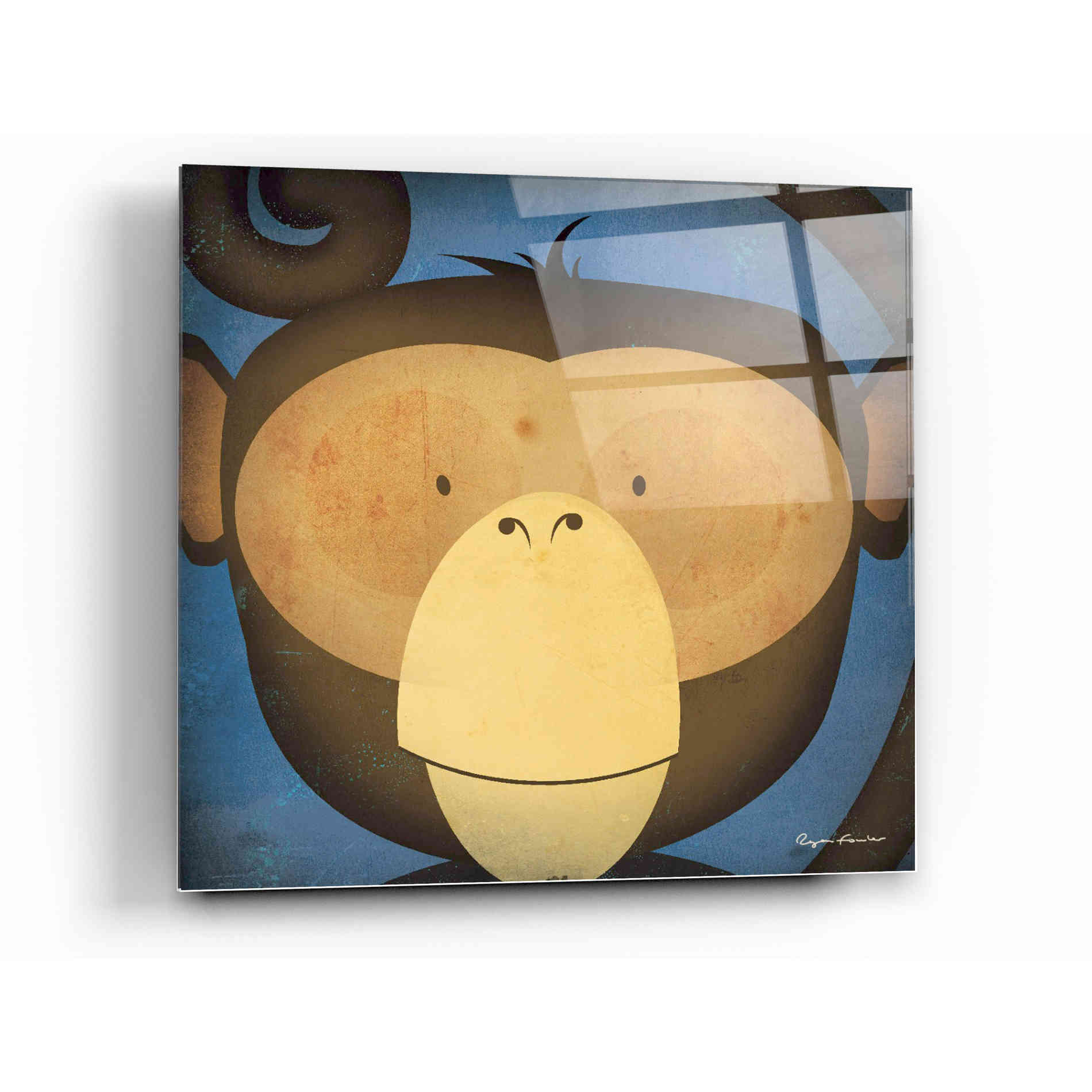 Epic Art 'Monkey Wow' by Ryan Fowler, Acrylic Glass Wall Art,12x12