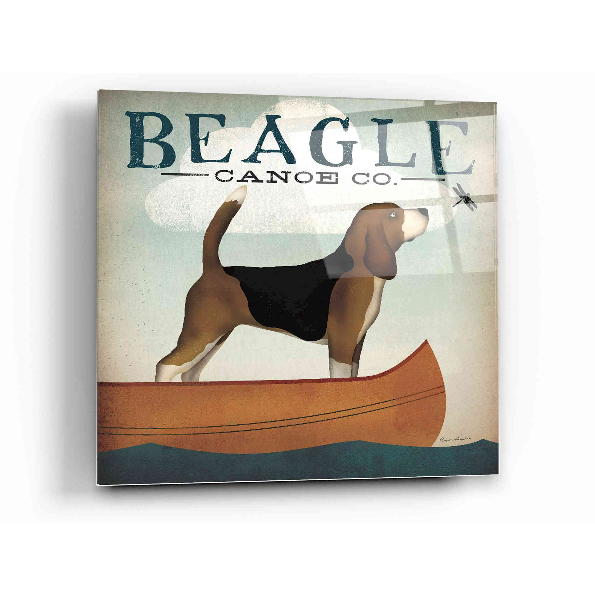 Epic Art 'Beagle Canoe Co' by Ryan Fowler, Acrylic Glass Wall Art,12x12