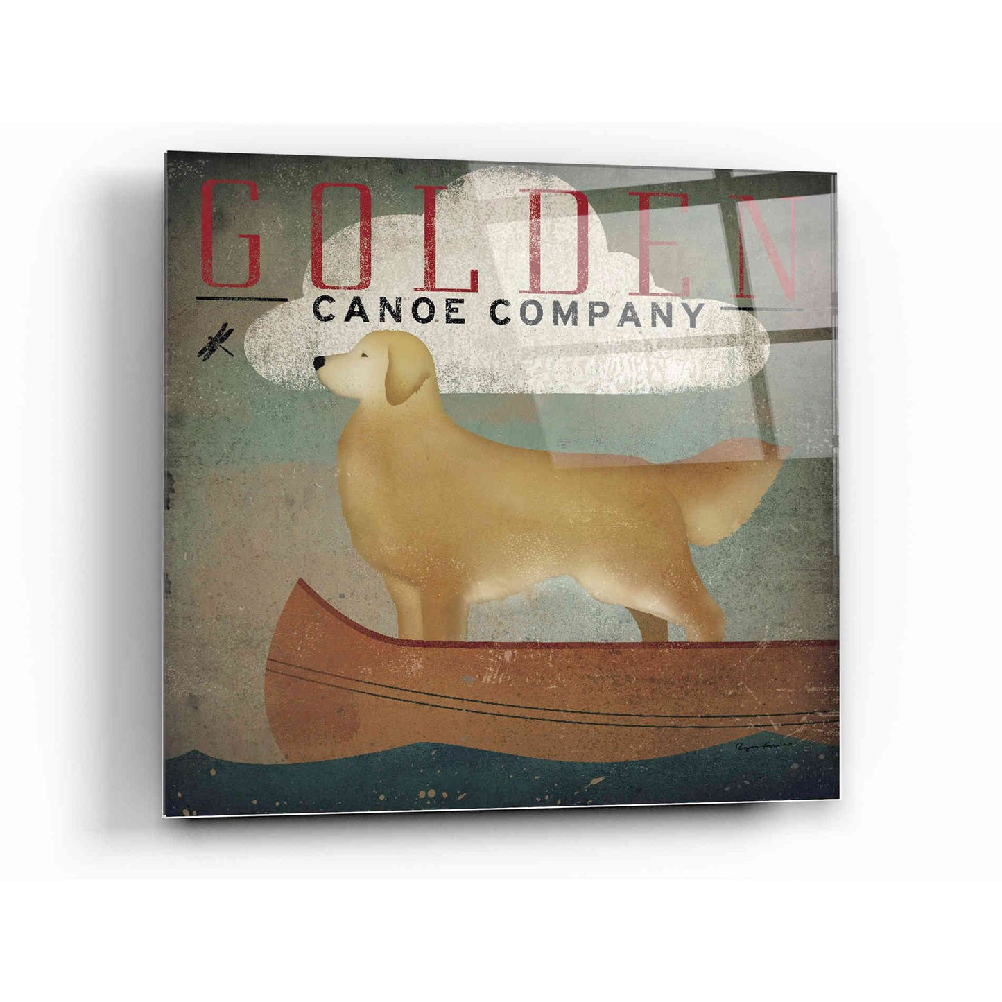 Epic Art 'Golden Dog Canoe Co' by Ryan Fowler, Acrylic Glass Wall Art,12x12