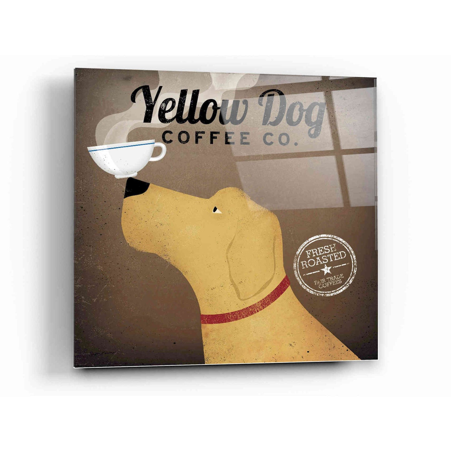 Epic Art 'Yellow Dog Coffee Co' by Ryan Fowler, Acrylic Glass Wall Art,12x12