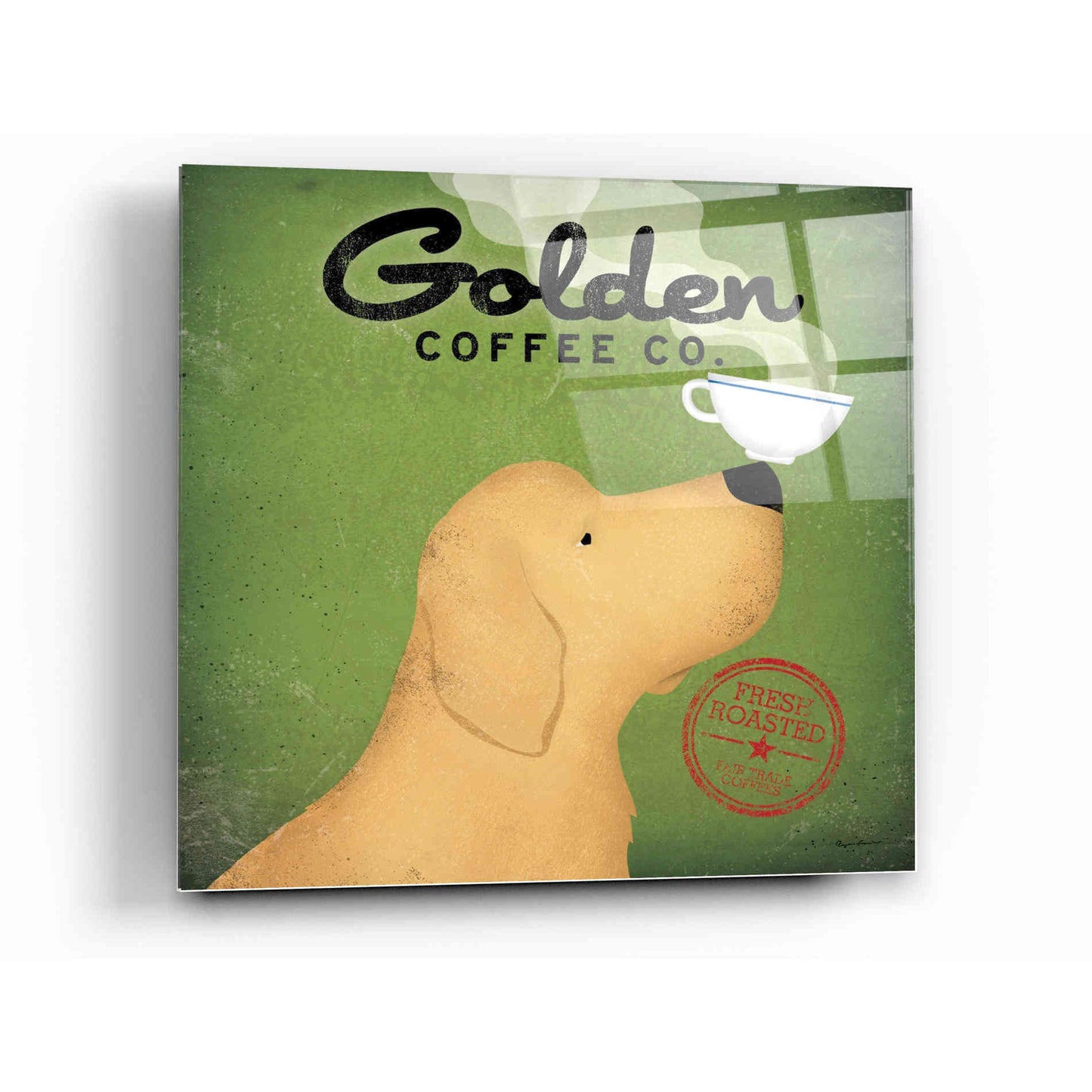 Epic Art 'Golden Coffee Co Square' by Ryan Fowler, Acrylic Glass Wall Art,12x12