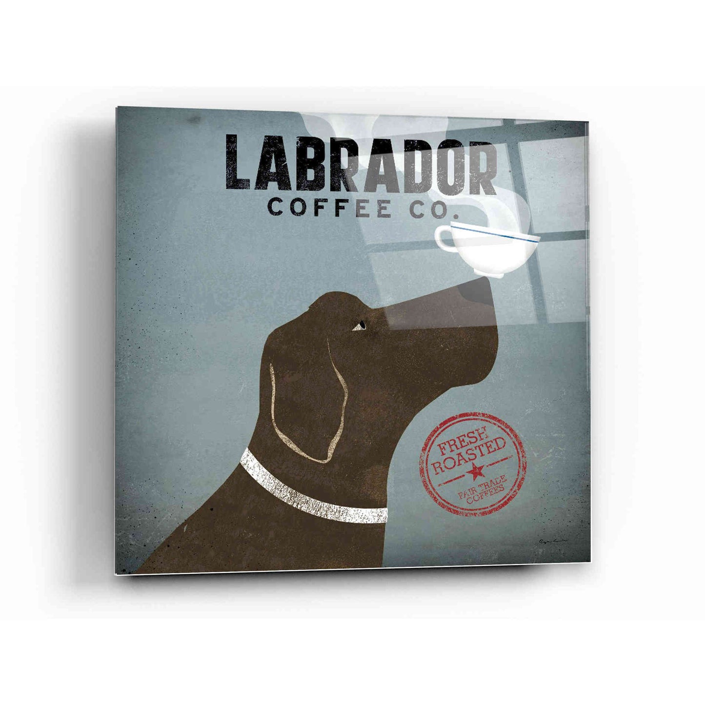 Epic Art 'Labrador Coffee Co' by Ryan Fowler, Acrylic Glass Wall Art,12x12