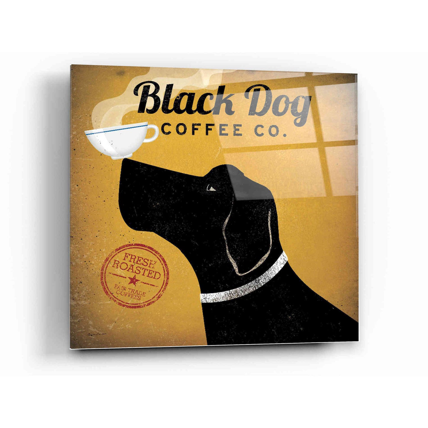 Epic Art 'Black Dog Coffee Co' by Ryan Fowler, Acrylic Glass Wall Art,12x12