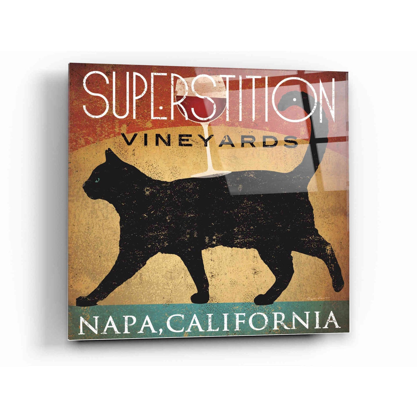 Epic Art 'Superstition Vineyards Cat' by Ryan Fowler, Acrylic Glass Wall Art,12x12