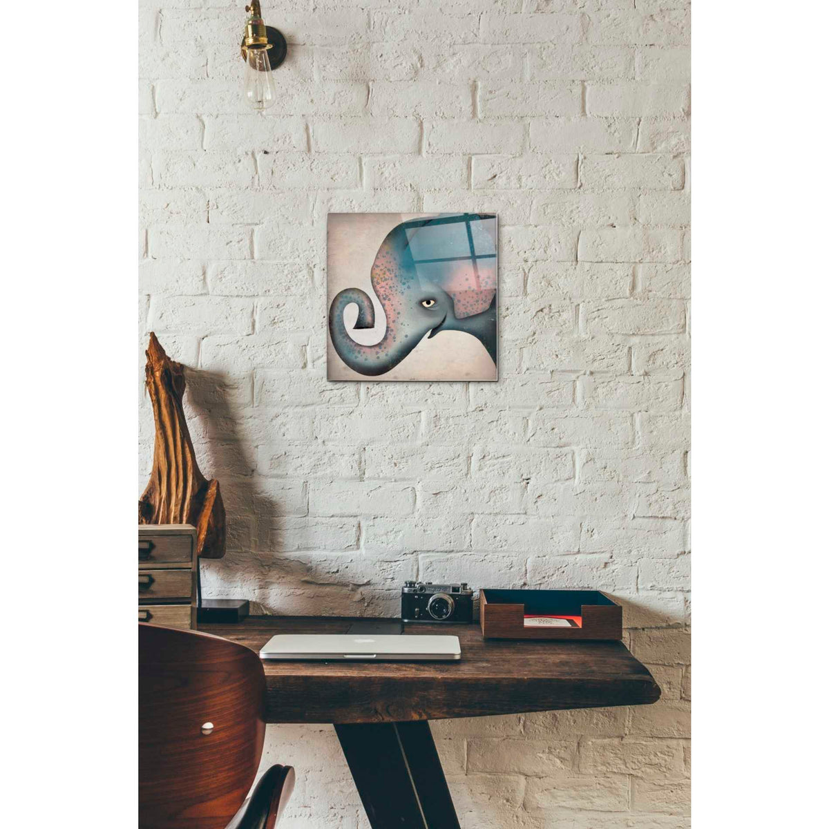 Epic Art 'Elephant Wow II' by Ryan Fowler, Acrylic Glass Wall Art,12x12