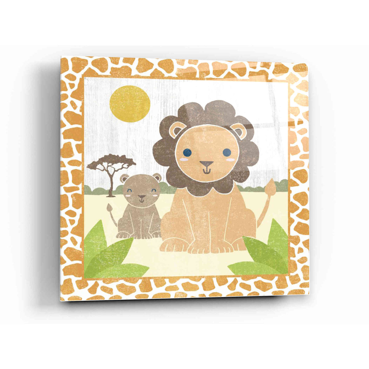 Epic Art 'Safari Fun Lion' by Moira Hershey, Acrylic Glass Wall Art,12 x 12