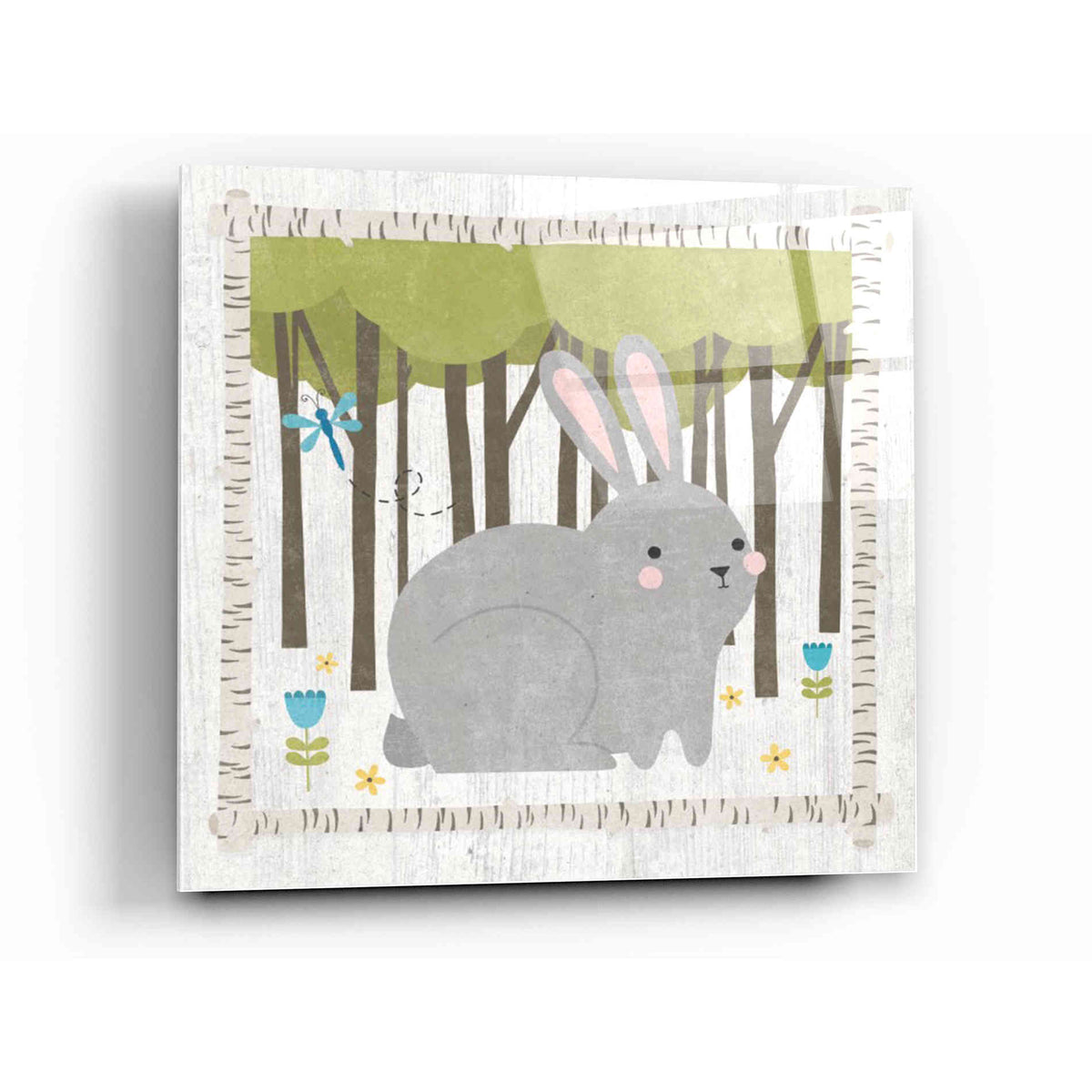 Epic Art 'Wood Hideaway Bunny' by Moira Hershey, Acrylic Glass Wall Art,12 x 12