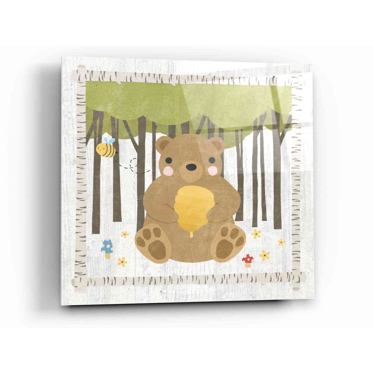 Epic Art 'Wood Hideaway Bear' by Moira Hershey, Acrylic Glass Wall Art,12 x 12