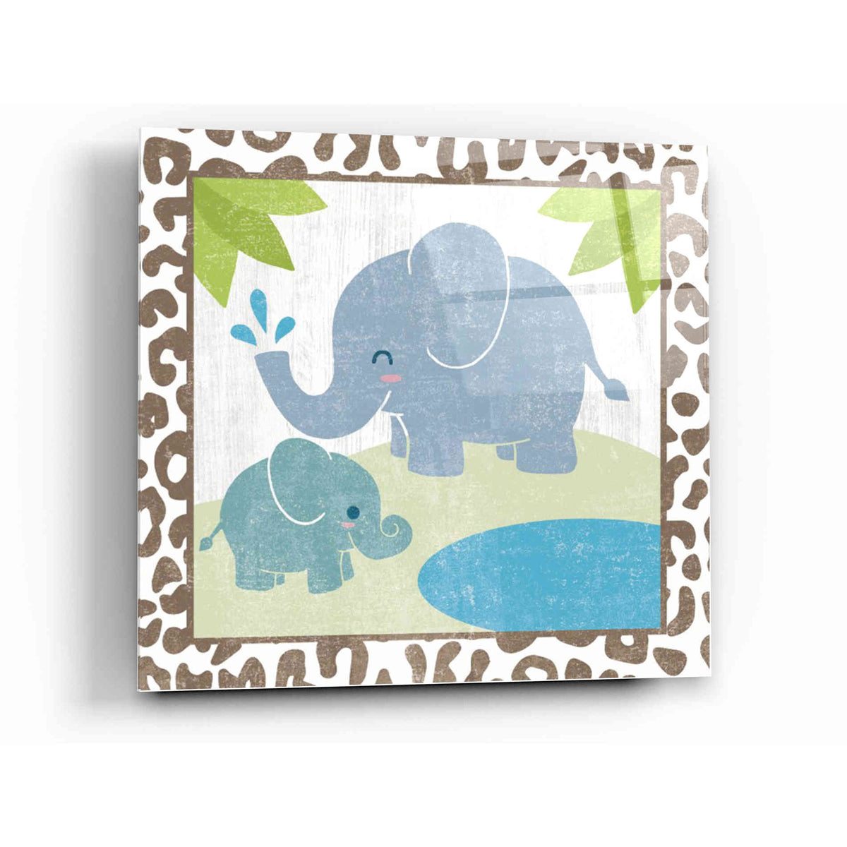 Epic Art 'Safari Fun Elephant' by Moira Hershey, Acrylic Glass Wall Art,12 x 12