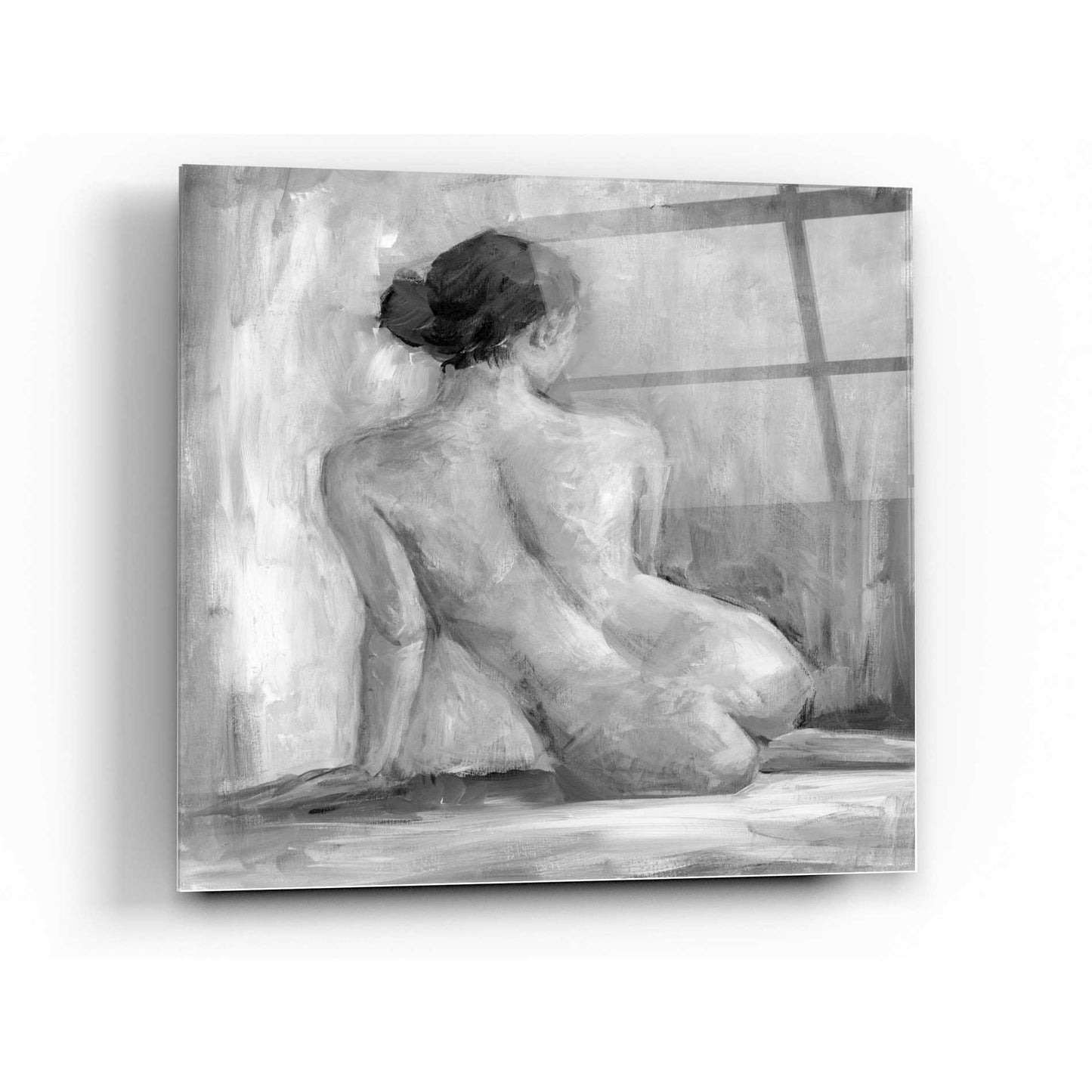 Epic Art 'Figure in Black & White I' by Ethan Harper Acrylic Glass Wall Art,12x12