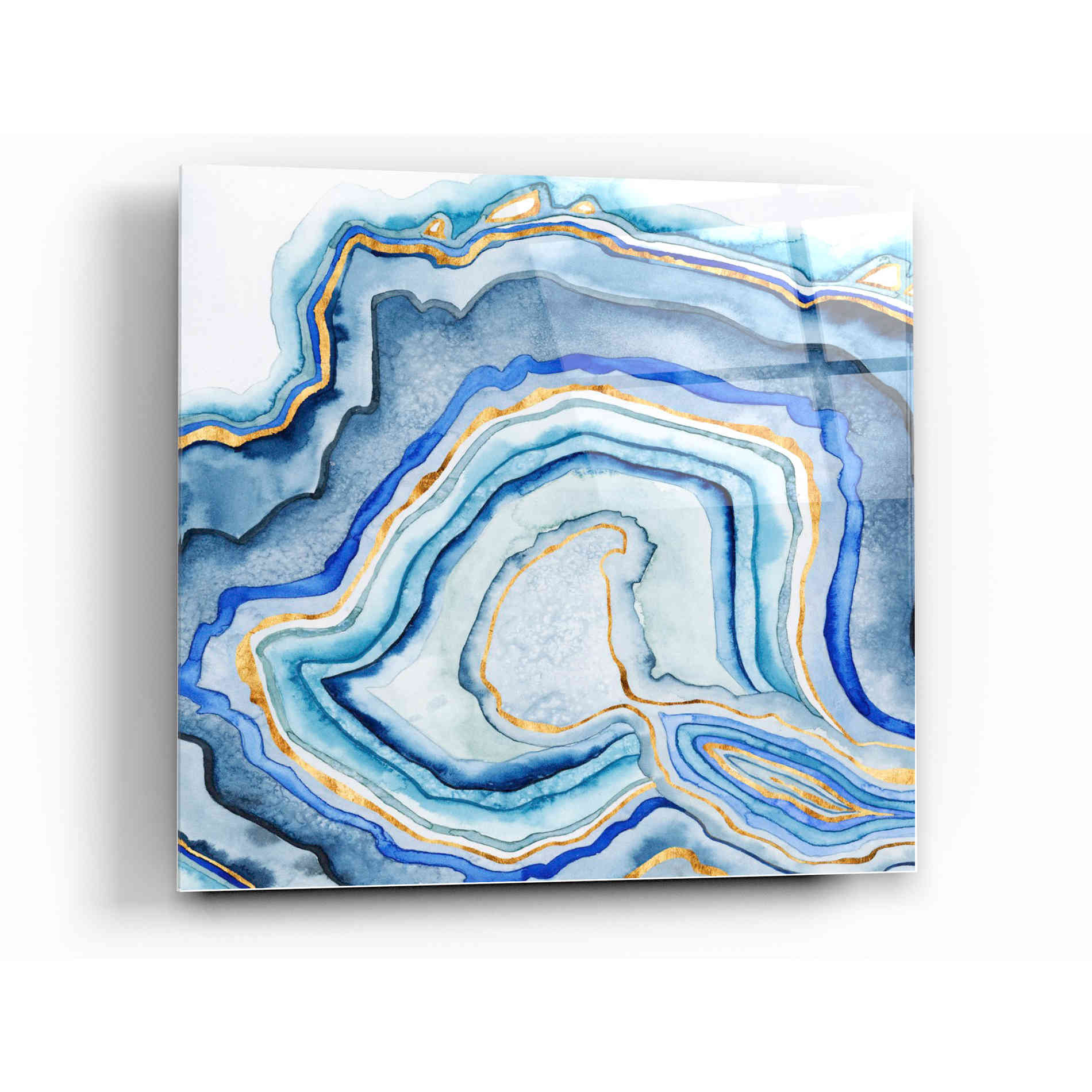 Epic Art 'Cobalt Agate I' by Grace Popp Acrylic Glass Wall Art,12x12