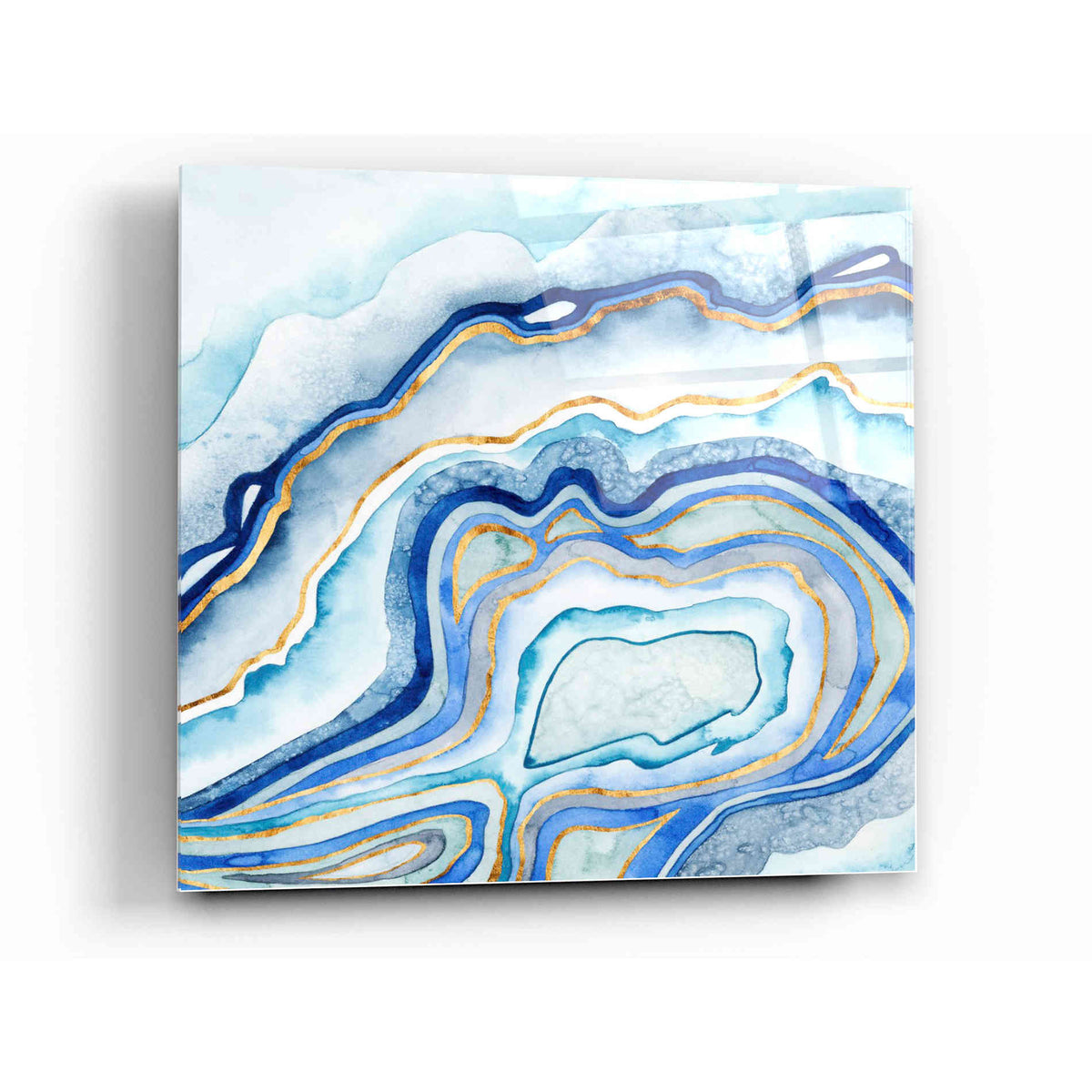 Epic Art 'Cobalt Agate II' by Grace Popp Acrylic Glass Wall Art,12x12