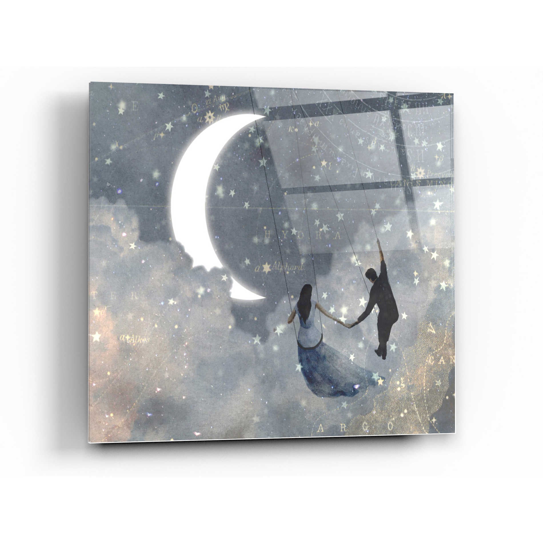 Epic Art 'Celestial Love I' by Victoria Borges Acrylic Glass Wall Art,12x12