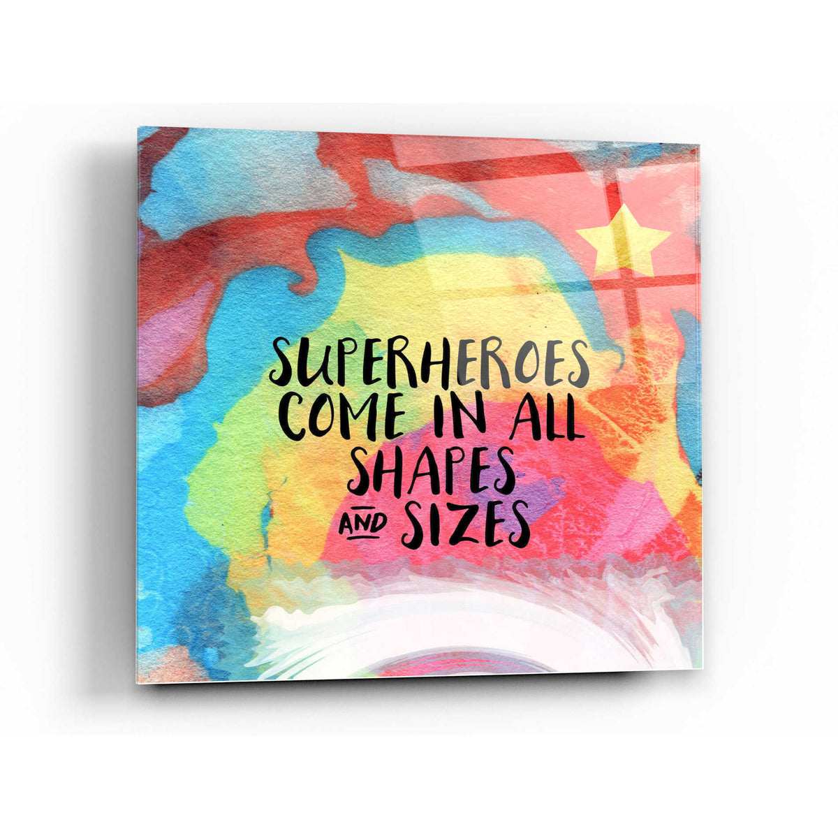 Epic Art 'Superheroes Come In All Shapes' by Linda Woods, Acrylic Glass Wall Art,12x12