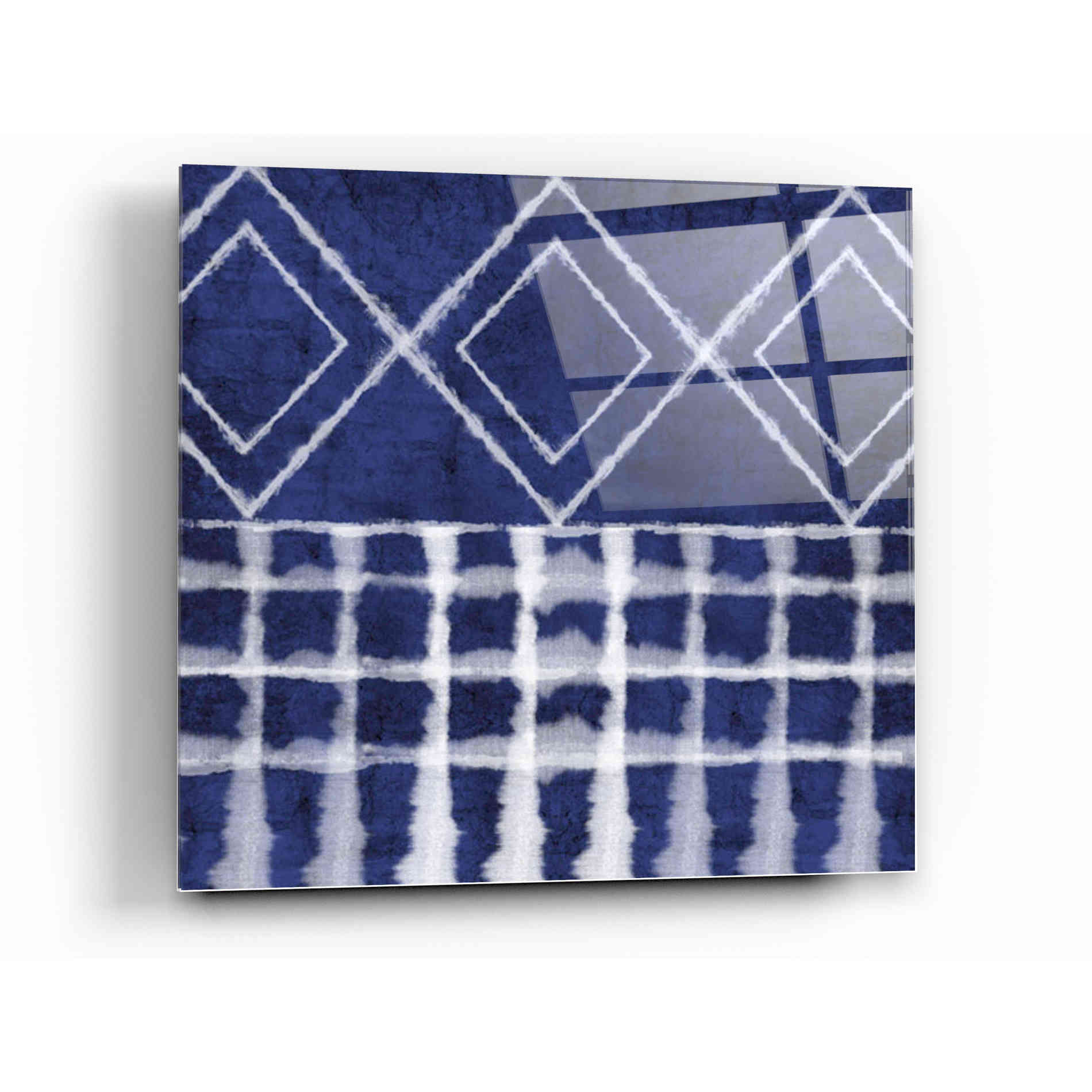 Epic Art 'Blue Shibori D' by Linda Woods, Acrylic Glass Wall Art,12x12