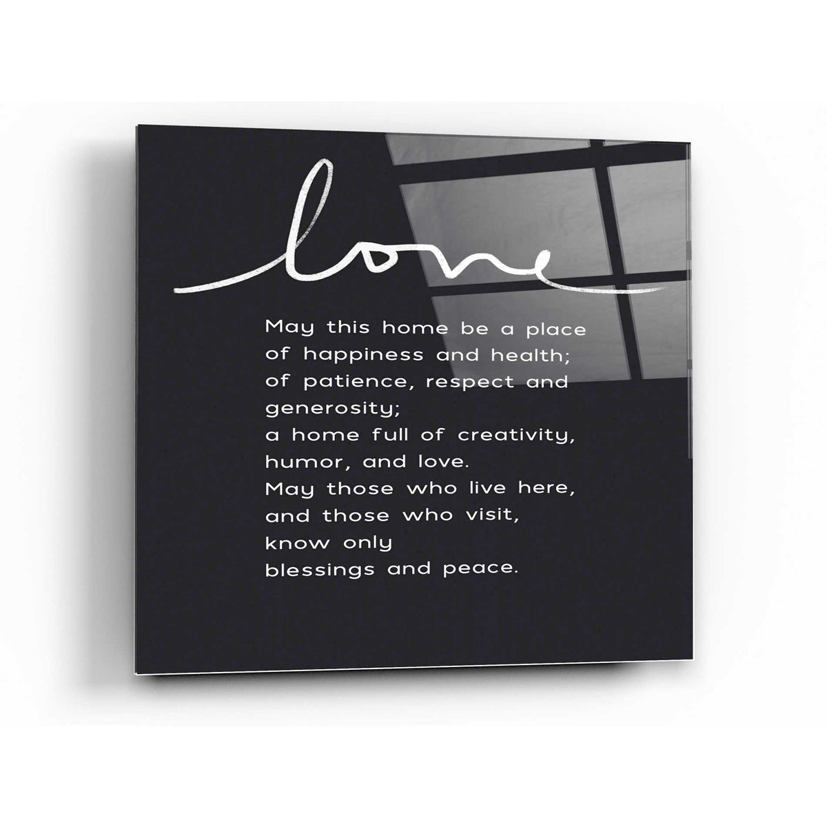 Epic Art 'Home Blessing BW' by Linda Woods, Acrylic Glass Wall Art,12x12