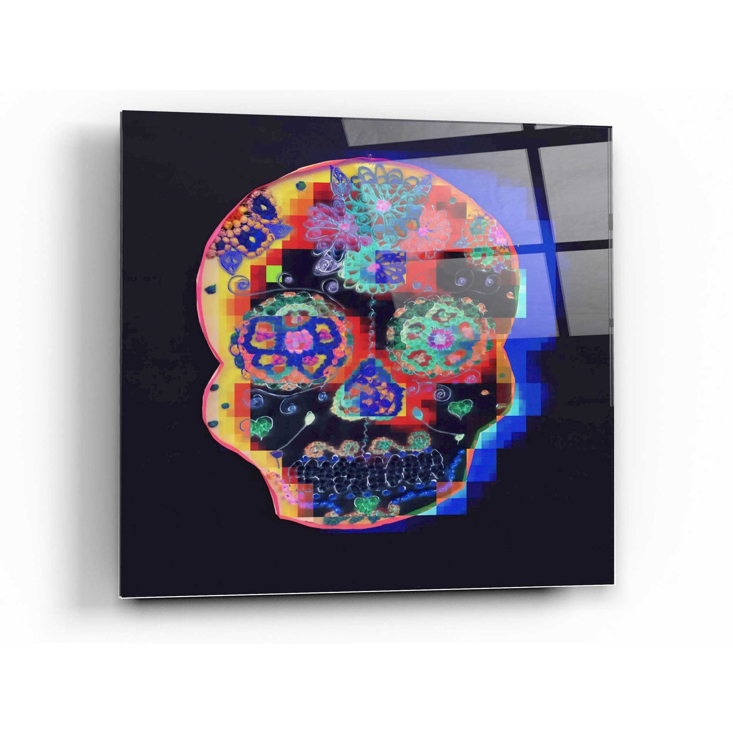 Epic Art 'Colorful Skull' by Irena Orlov, Acrylic Glass Wall Art,12x12