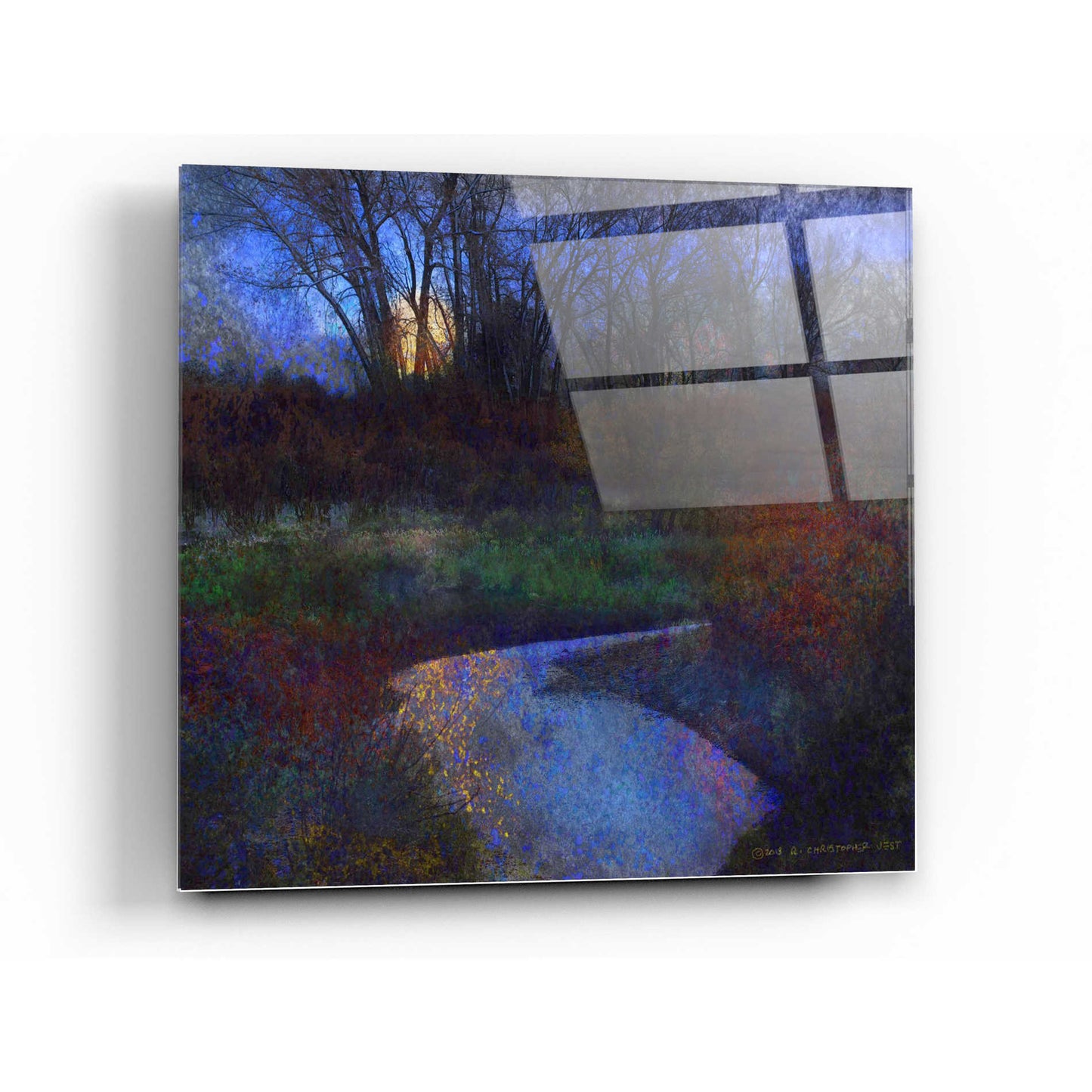 Epic Art 'Moonlit Stream' by Chris Vest, Acrylic Glass Wall Art,12x12