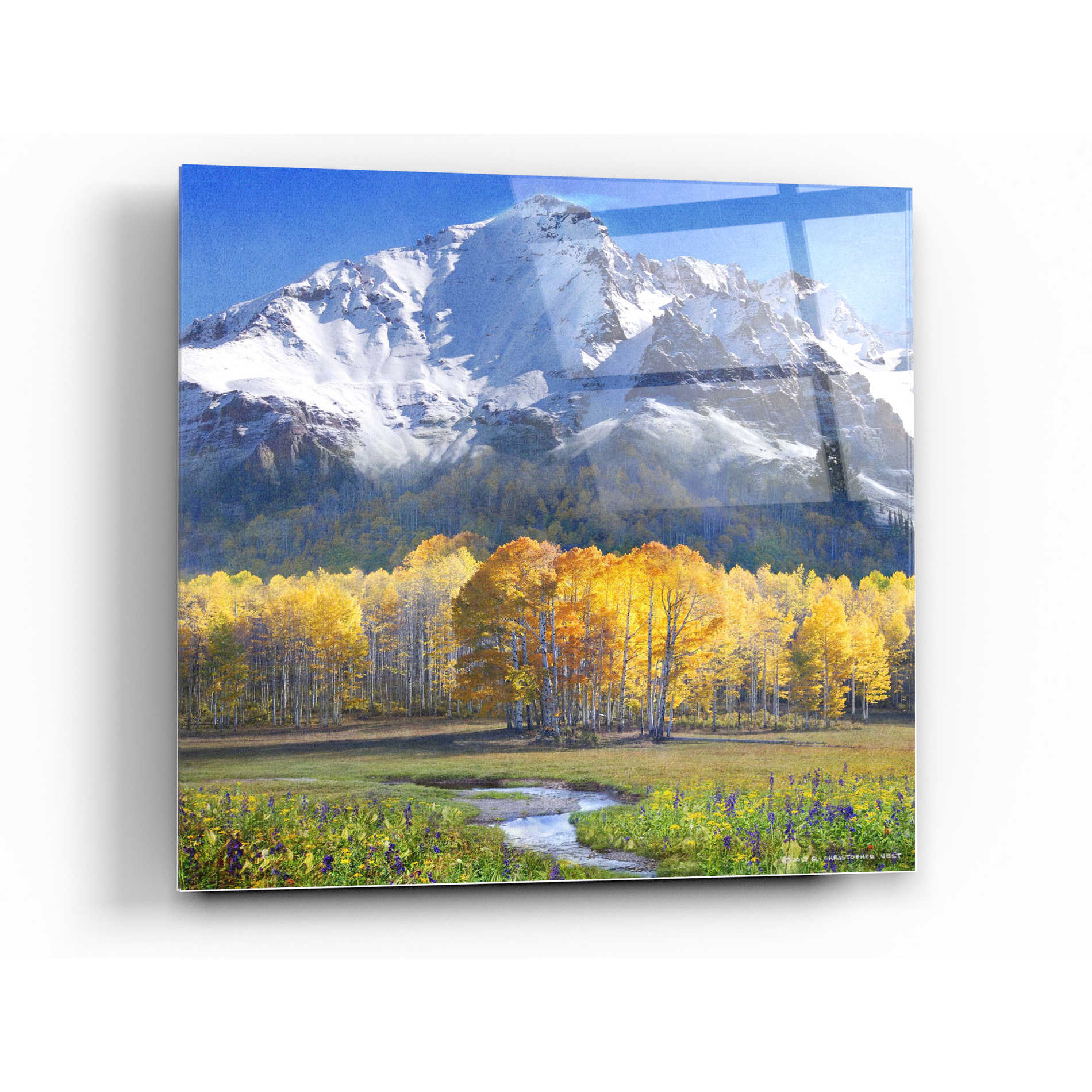 Epic Art 'Idyllic Mountain' by Chris Vest, Acrylic Glass Wall Art,12x12