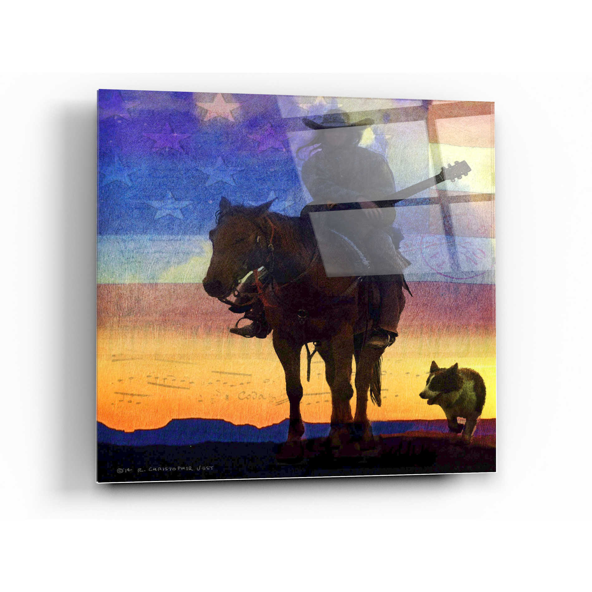 Epic Art 'American Cowgirl' by Chris Vest, Acrylic Glass Wall Art,12x12
