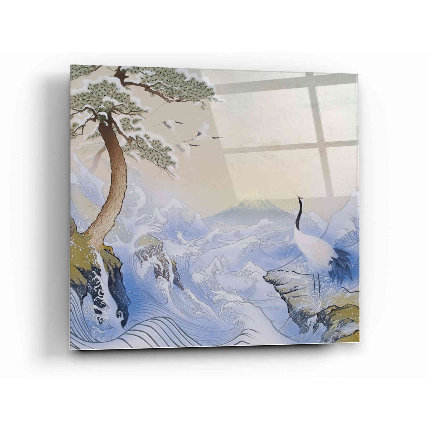 Epic Art 'Winter Waves' by Zigen Tanabe, Acrylic Glass Wall Art,12x12