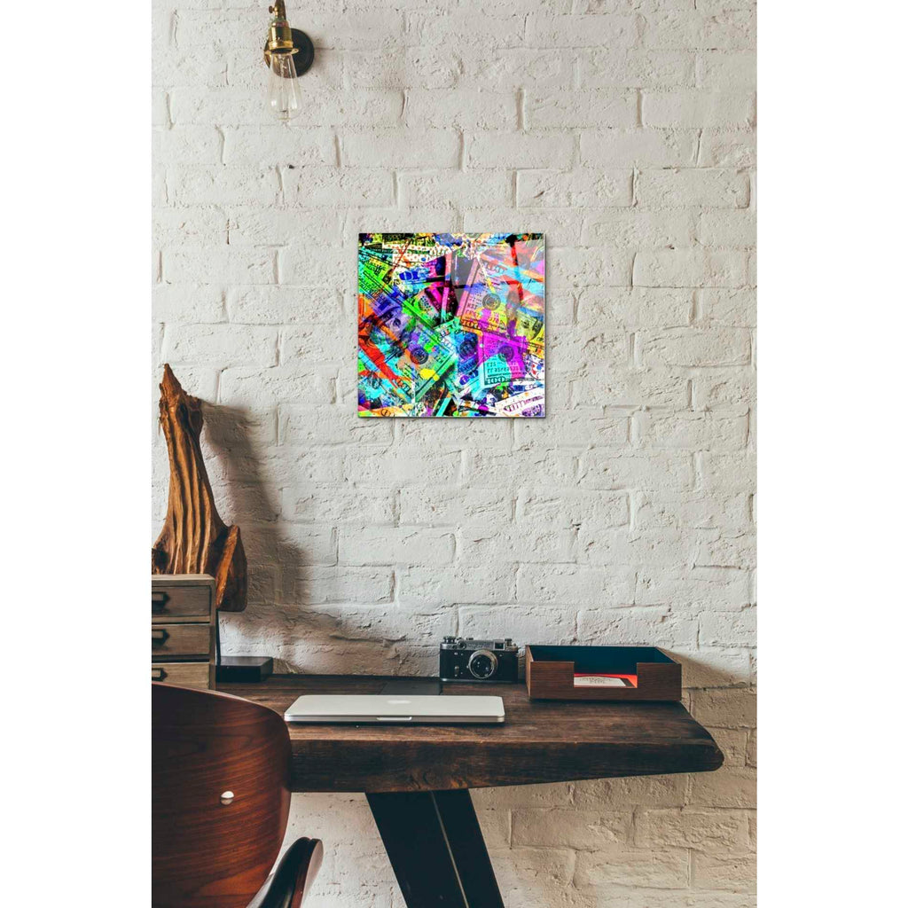 Epic Art 'Dirty Benjamins' Acrylic Glass Wall Art,12x12