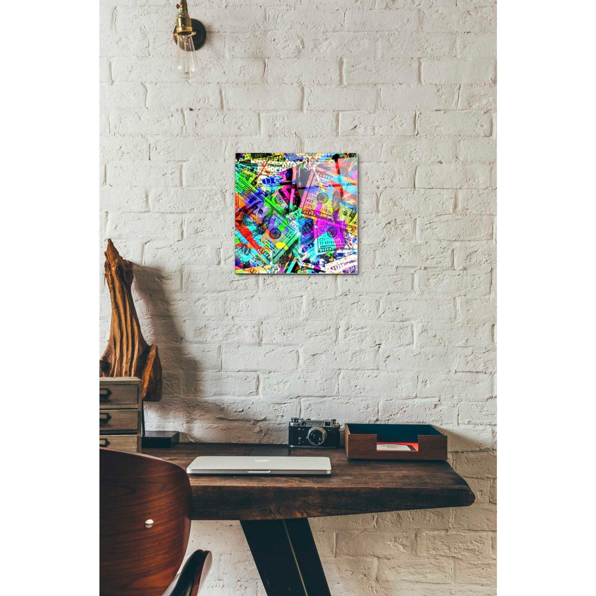 Epic Art 'Dirty Benjamins' Acrylic Glass Wall Art,12x12