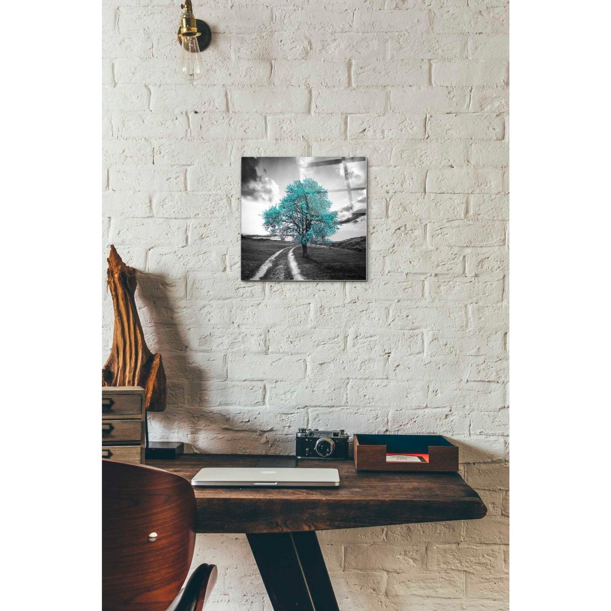 Epic Art 'Vibrant Tree Series: Cyan' Acrylic Glass Wall Art,12x12