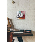 Epic Art 'Red Abstract' by Linda Woods, Acrylic Glass Wall Art,12x12
