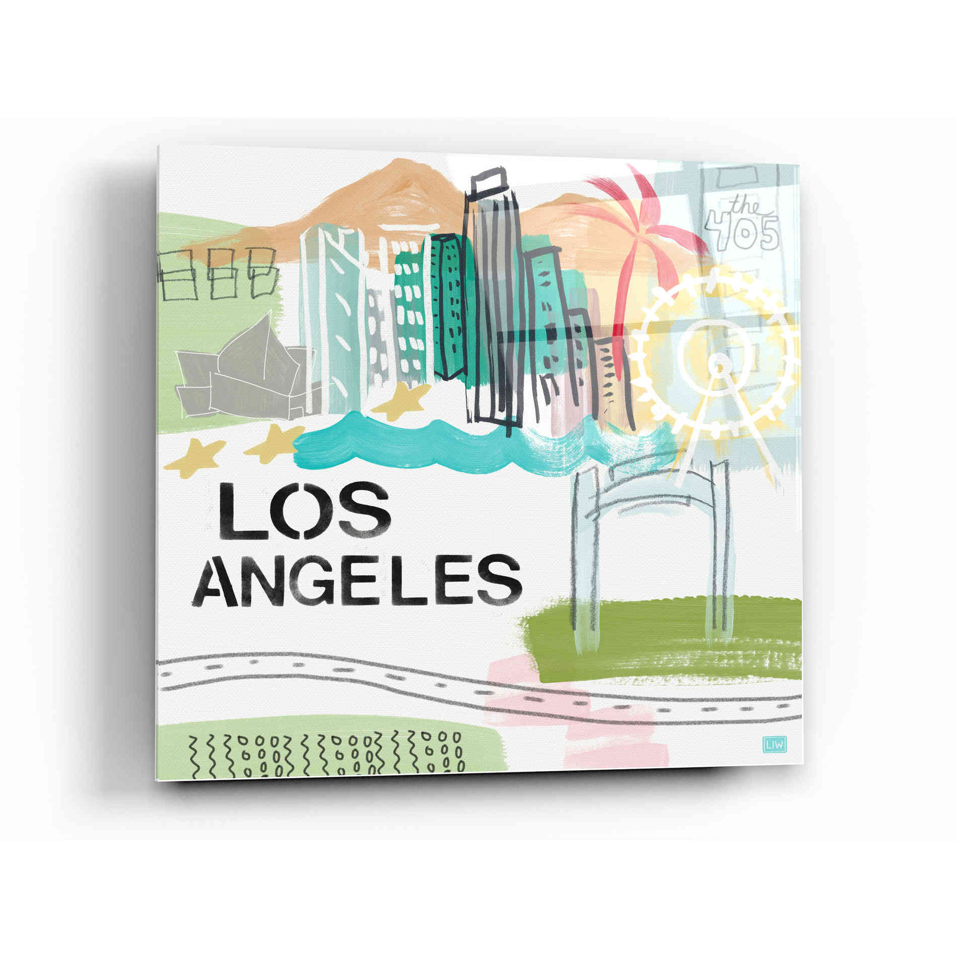 Epic Art 'Los Angeles' by Linda Woods, Acrylic Glass Wall Art,12x12