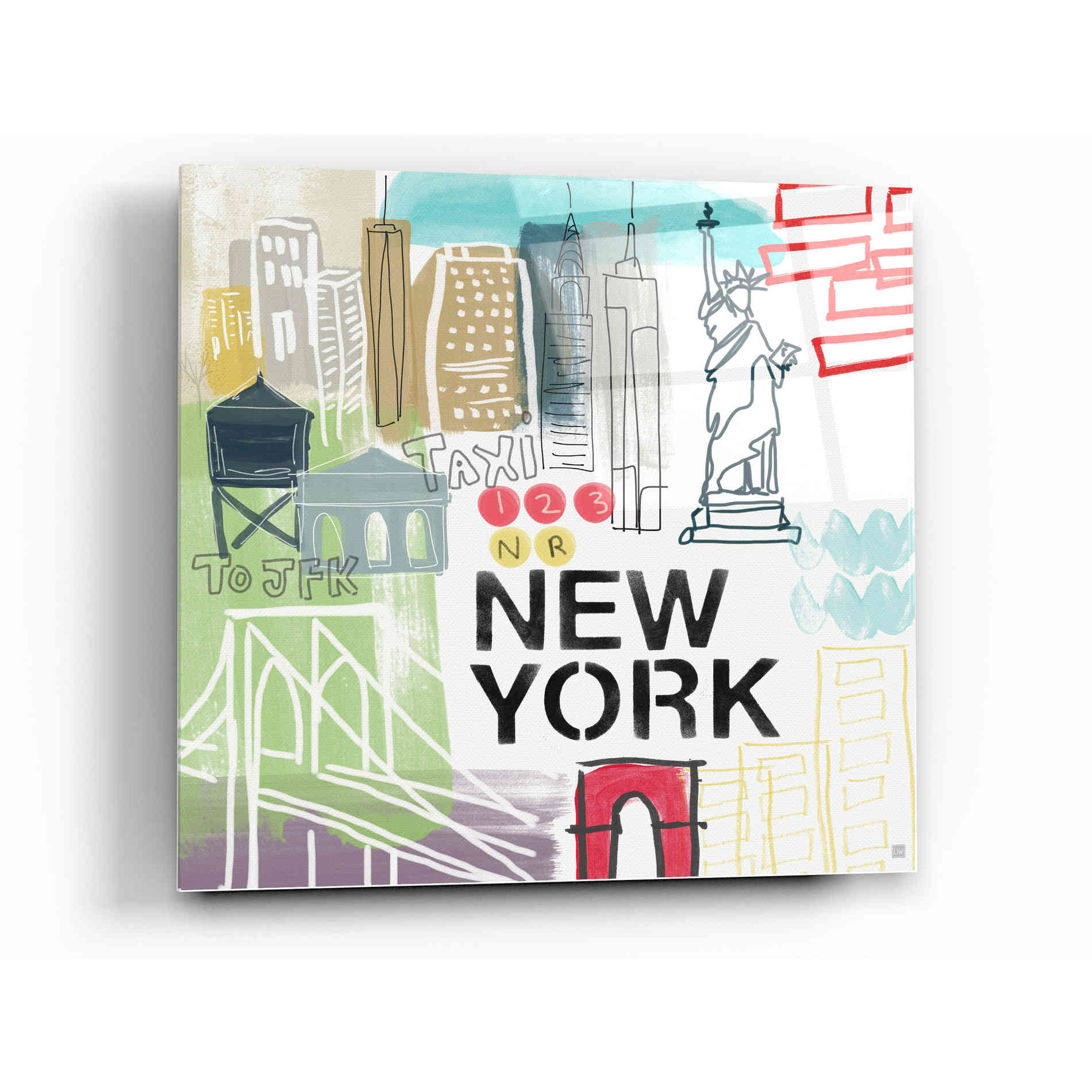 Epic Art 'New York' by Linda Woods, Acrylic Glass Wall Art,12x12