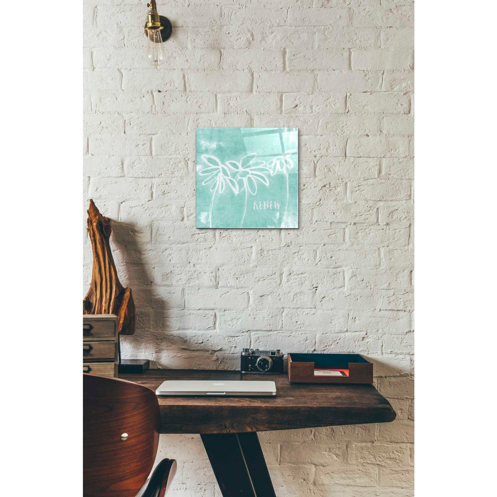 Epic Art 'Renew Mint' by Linda Woods, Acrylic Glass Wall Art,12x12