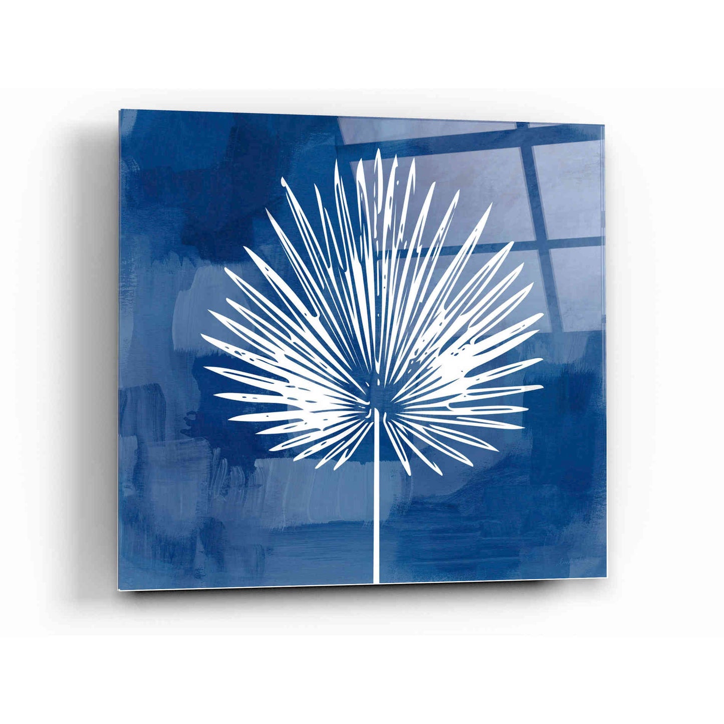 Epic Art 'Painted Sky Palm Leaf' by Linda Woods, Acrylic Glass Wall Art,12x12