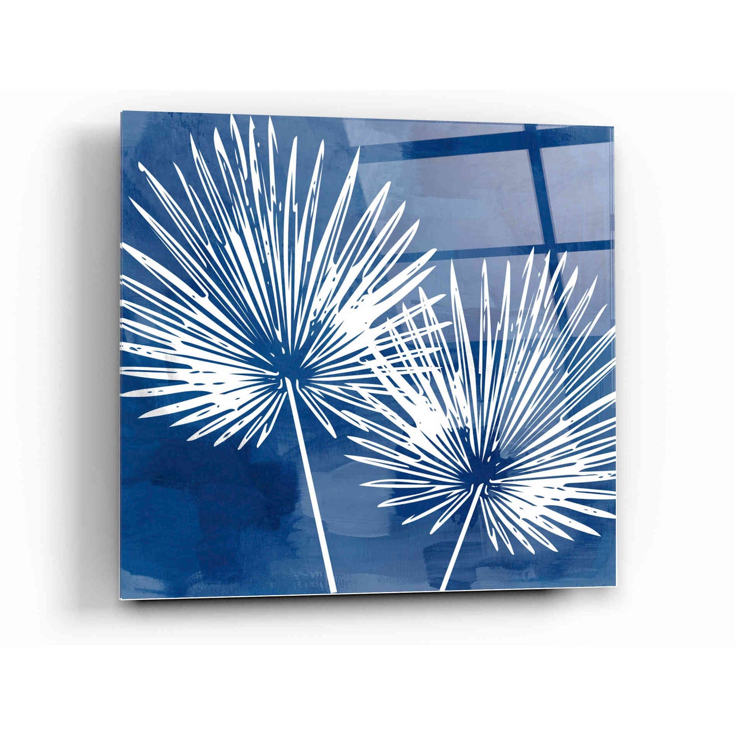 Epic Art 'Painted Sky Palms' by Linda Woods, Acrylic Glass Wall Art,12x12