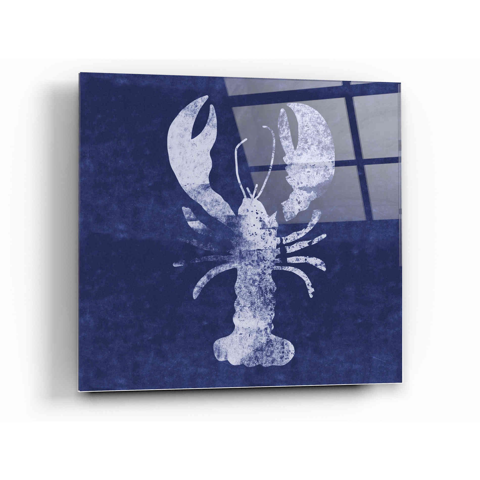 Epic Art 'Indigo Lobster' by Linda Woods, Acrylic Glass Wall Art,12x12