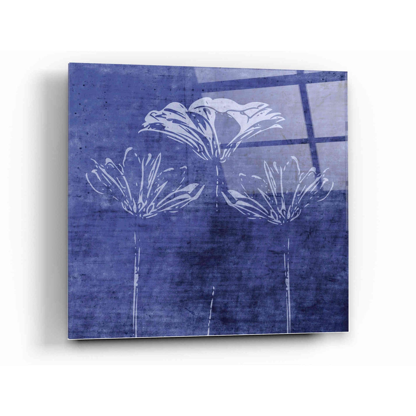 Epic Art 'Indigo Wild Flowers' by Linda Woods, Acrylic Glass Wall Art,12x12