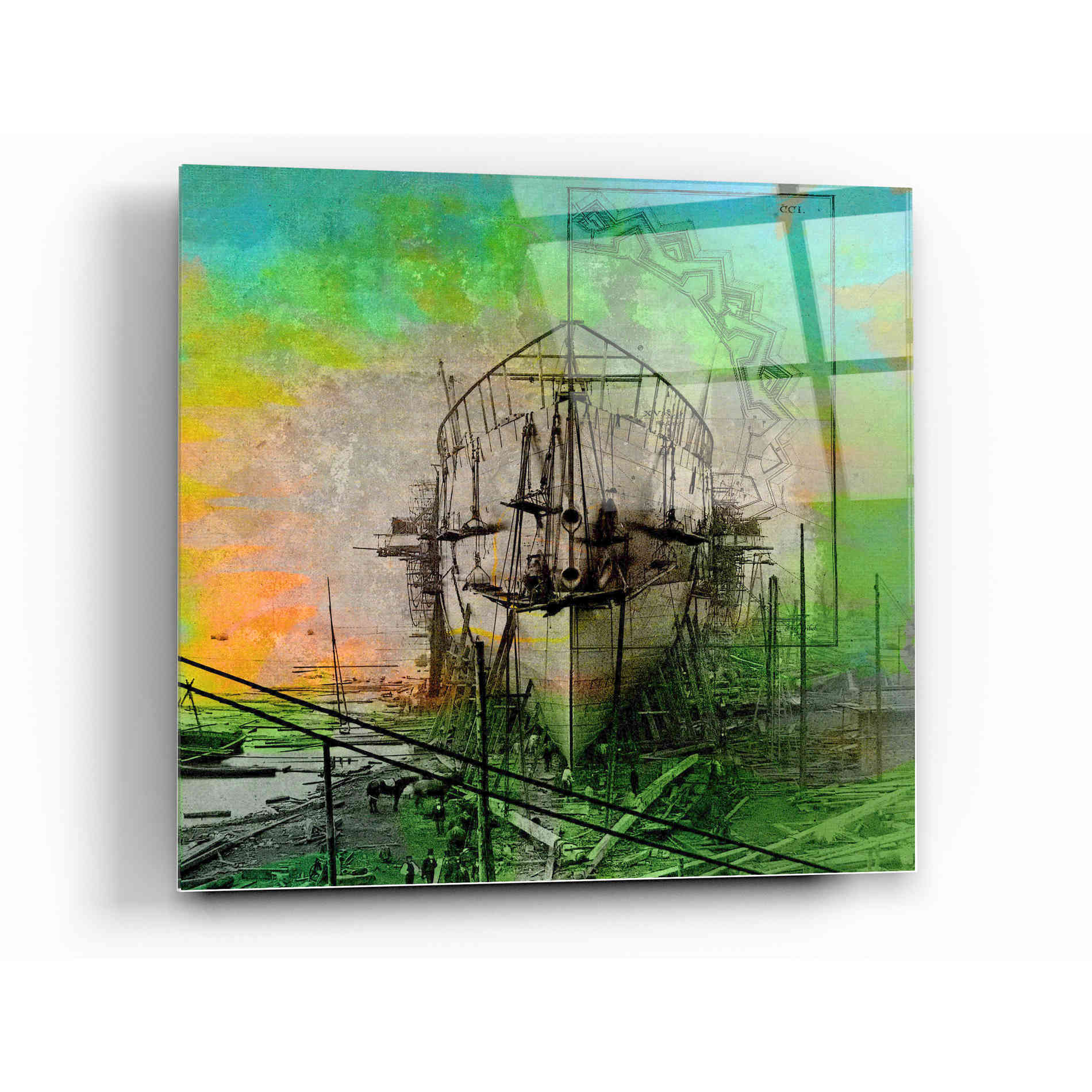 Epic Art 'Ship Builders' by Elena Ray Acrylic Glass Wall Art,12x12