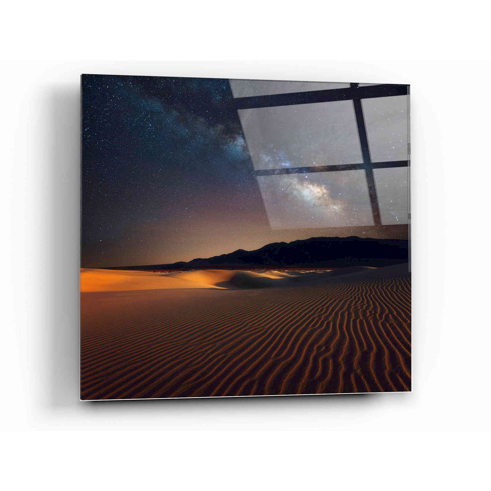 Epic Art "Milky Way Over Mesquite Dunes" by Darren White, Acrylic Glass Wall Art,12x12
