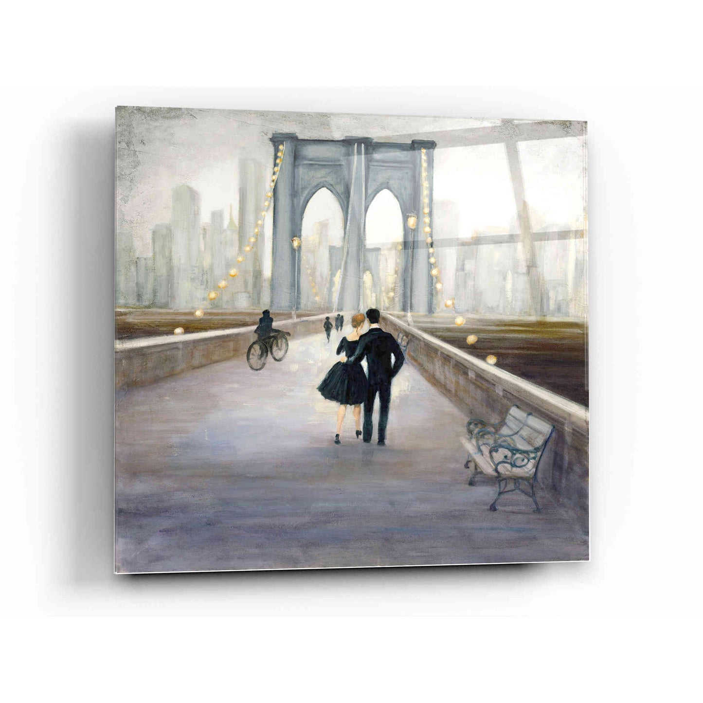 Epic Art 'Bridge to NY V2' by Julia Purinton, Acrylic Glass Wall Art,12x12