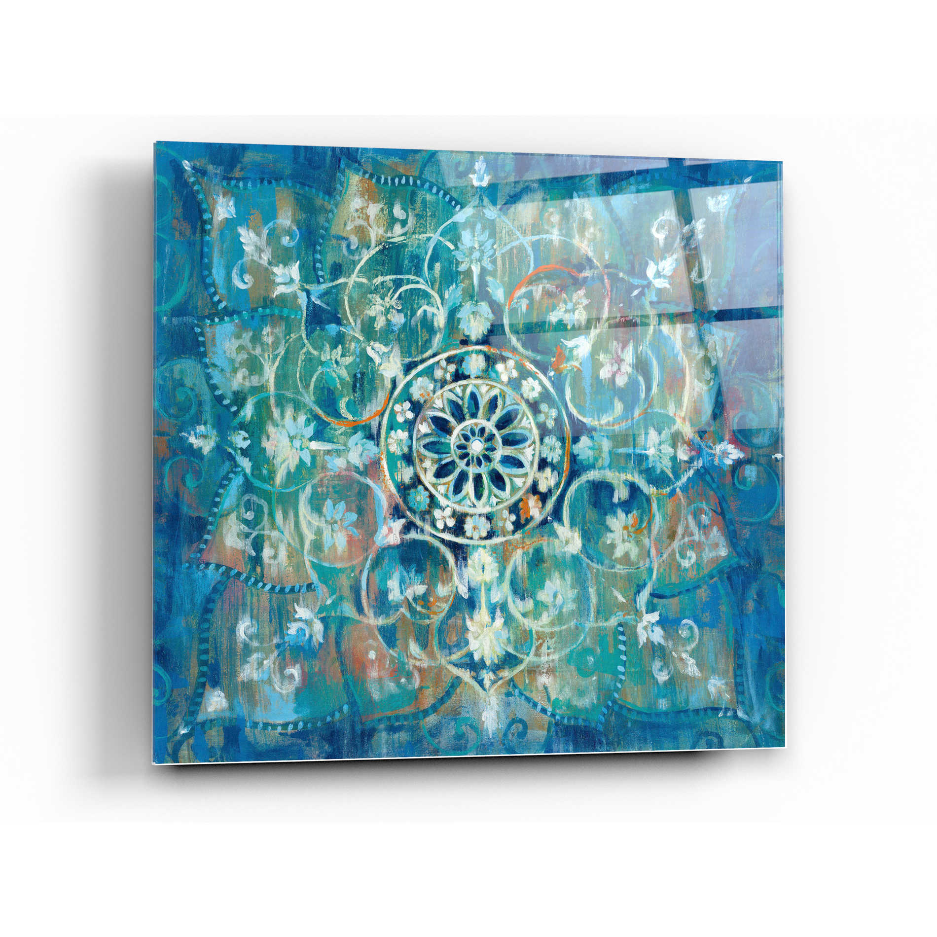 Epic Art 'Mandala in Blue I' by Danhui Nai, Acrylic Glass Wall Art,12x12