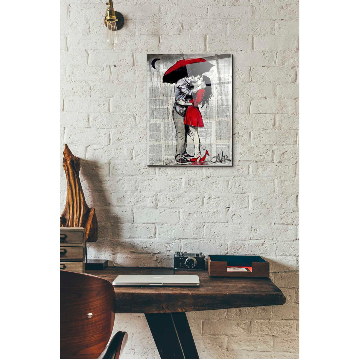 Epic Art 'Red Rainy Love' by Loui Jover, Acrylic Glass Wall Art,12x16
