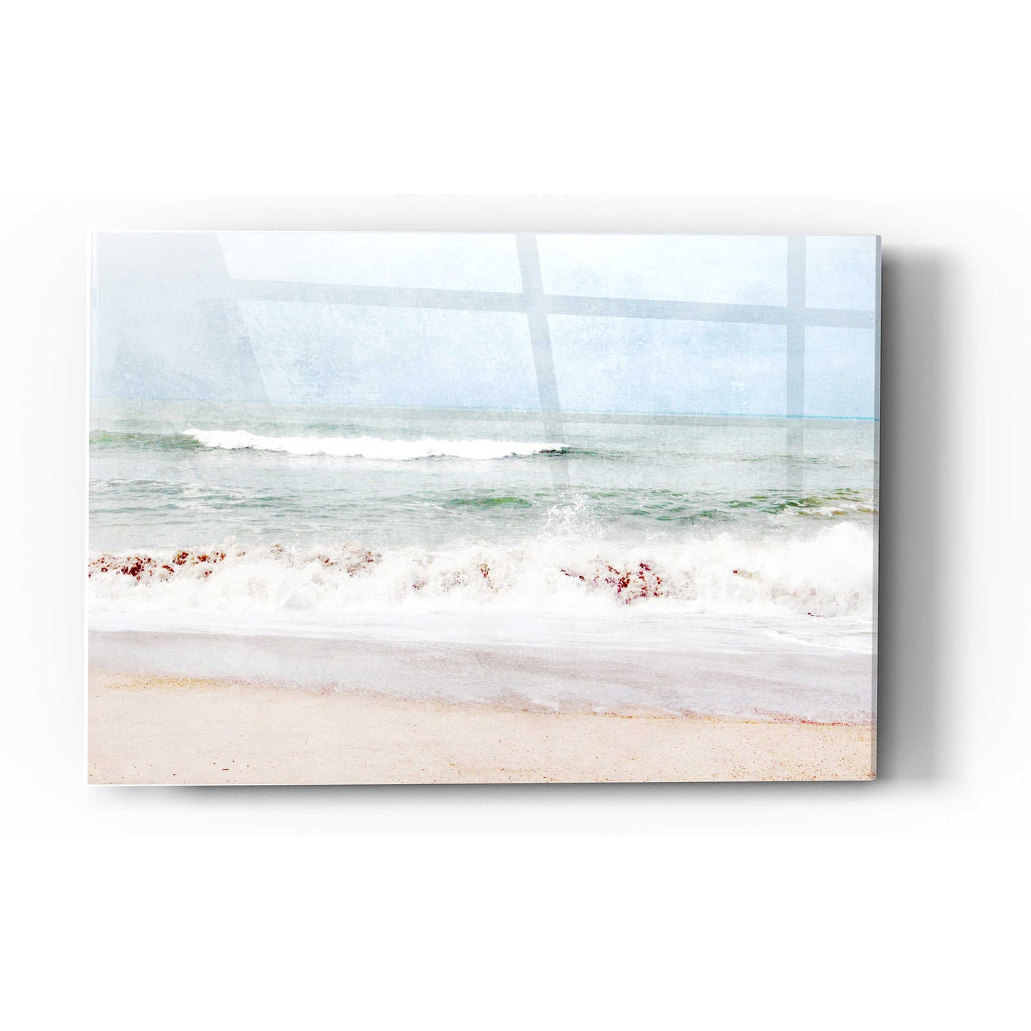 Epic Art 'Pastel Waves Landscape' by Linda Woods, Acrylic Glass Wall Art,12x16