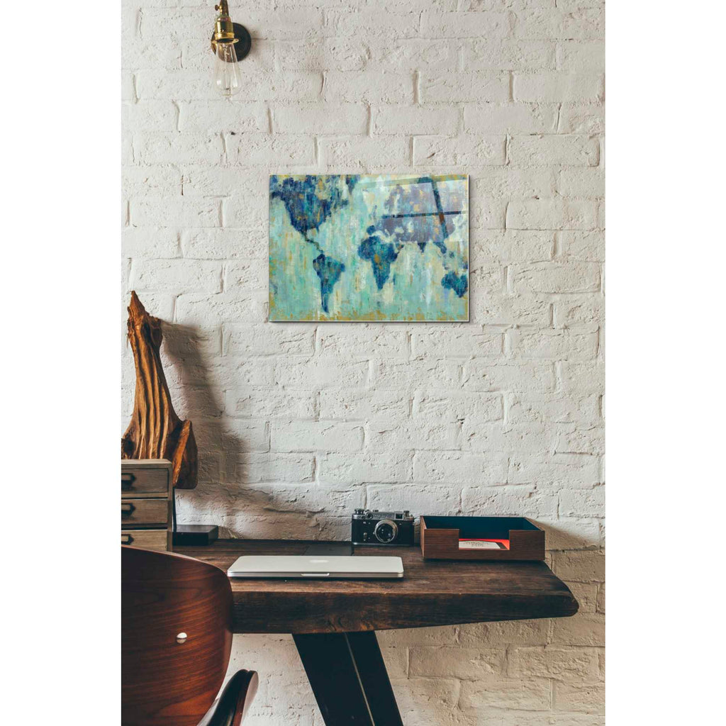 Epic Art 'Map Of The World' by Silvia Vassileva, Acrylic Glass Wall Art,12x16
