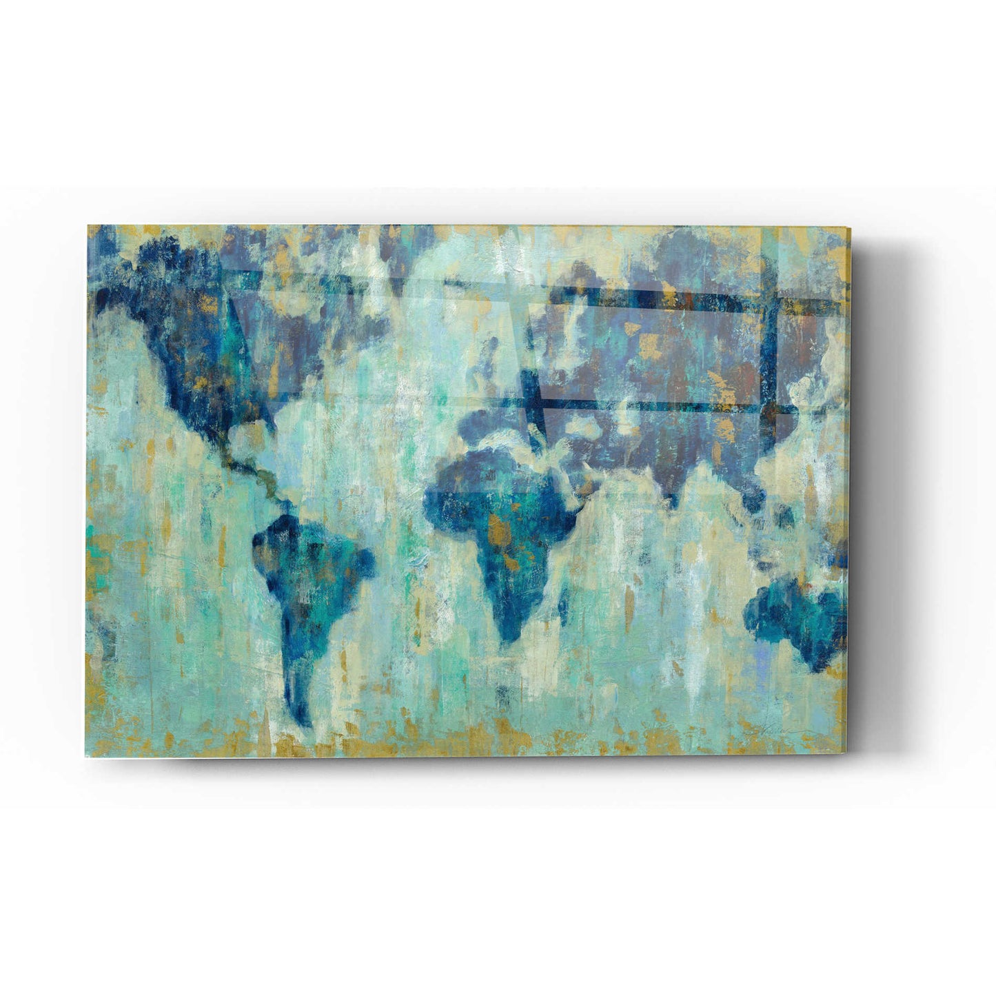 Epic Art 'Map Of The World' by Silvia Vassileva, Acrylic Glass Wall Art,12x16