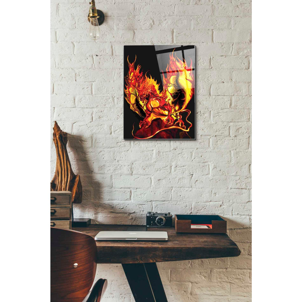 Epic Art 'Dragon Fire' by Michael Stewart, Acrylic Glass Wall Art,12x16