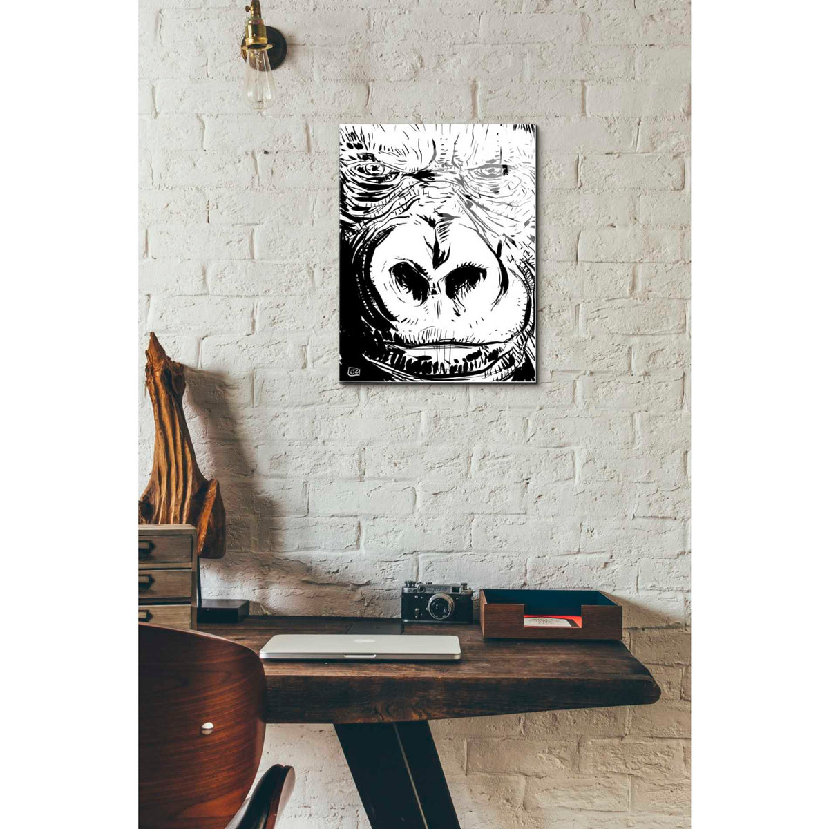 Epic Art "Gorilla" by Giuseppe Cristiano, Acrylic Glass Wall Art,12x16